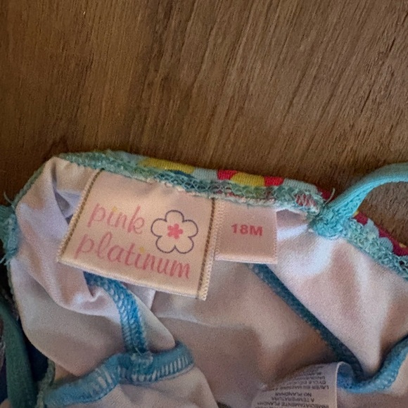Pink Platinum Floral Baby Swimsuit - Picture 2 of 2